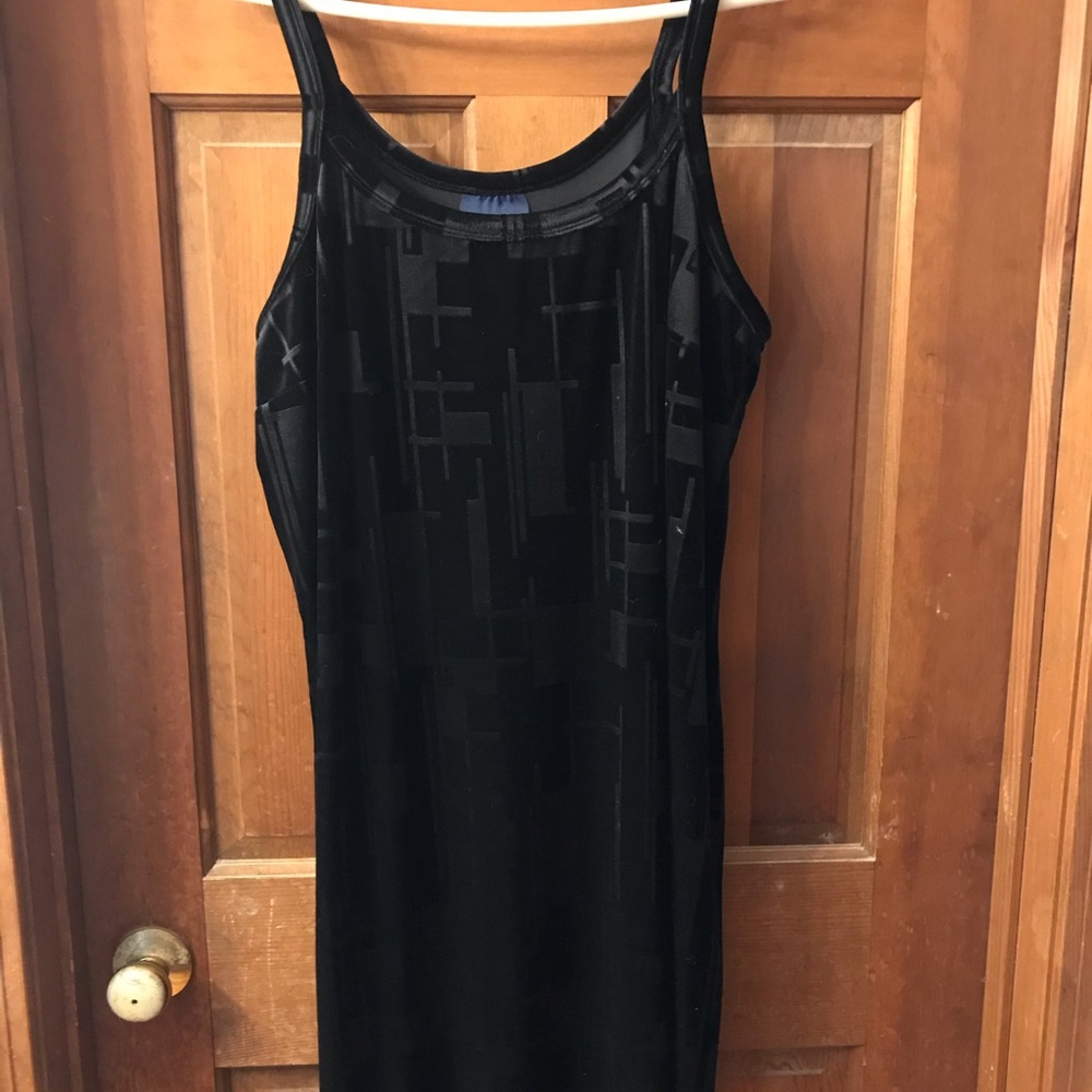 Long black velvet dress
